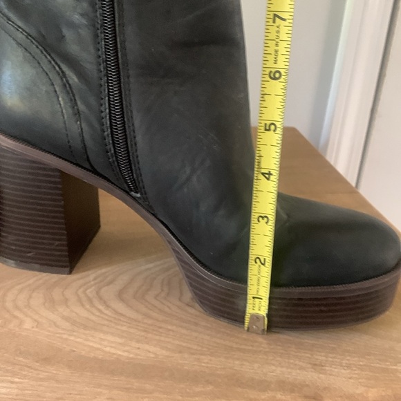 Lucky Brand Olliner Platform Bootie Matte (Black) size 9.5 M chunky leather zip - Picture 5 of 11